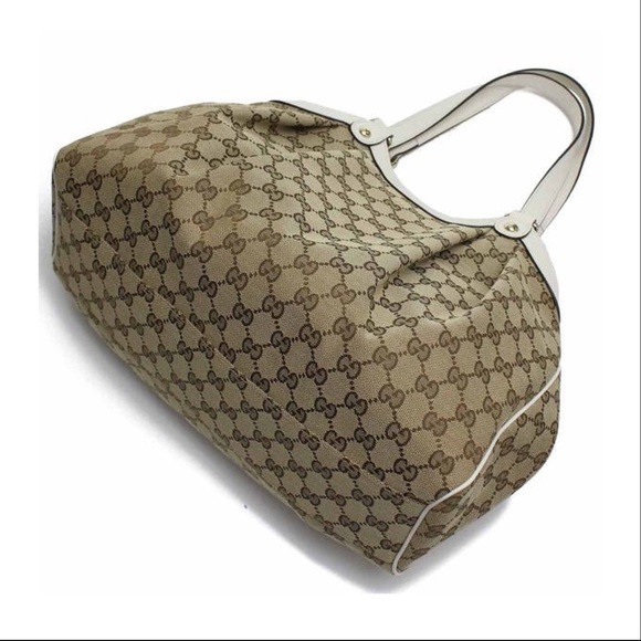 Gucci Handbag Supreme Gg Canvas Ebony White Tote - Picture 6 of 15